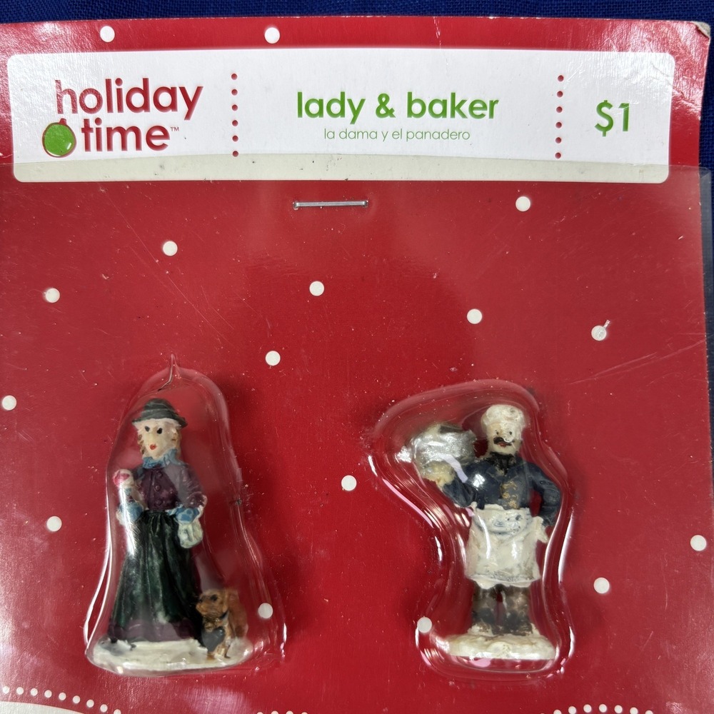 NIB Walmart Holiday Time Lady & Baker Christmas Villlage 2000s